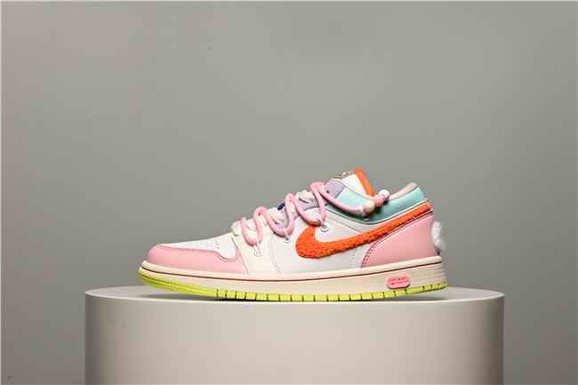 Women's Running Weapon Air Jordan 1 Low Pink/White Shoes 0407