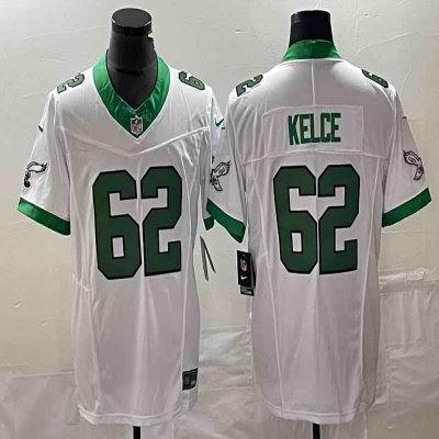 Men's Philadelphia Eagles #62 Jason Kelce White 2023 F.U.S.E. Vapor Untouchable Stitched Football Jersey