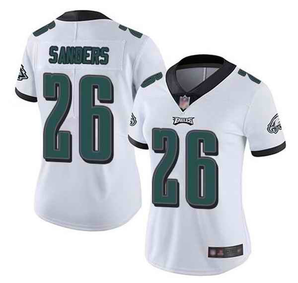 Women's Philadelphia Eagles #26 Miles Sanders White Vapor Untouchable Limited Stitched Football Jersey(Run Small)