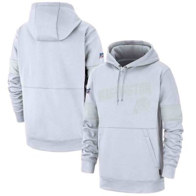 Men's Washington Redskins White 2019 100th Season Sideline Platinum Therma Pullover Hoodie