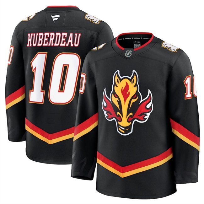 Men's Calgary Flames Active Player Custom Black 2024-25 Alternate Stitched Hockey Jersey