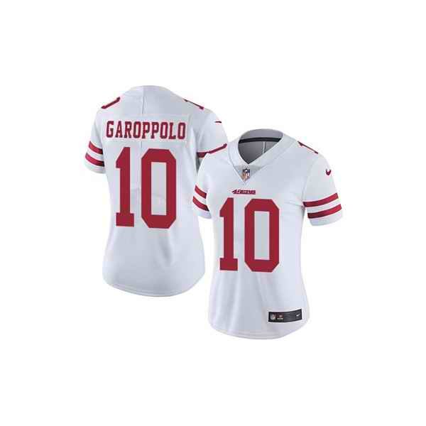 Women's NFL San Francisco 49ers #10 Jimmy Garoppolo White Vapor Untouchable Limited Stitched Jersey