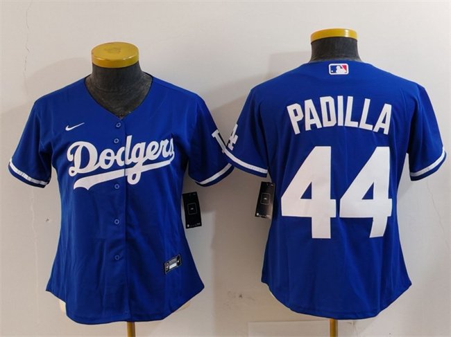 Women's Los Angeles Dodgers #44 Vicente Padilla Blue Stitched Jersey(Run Small)