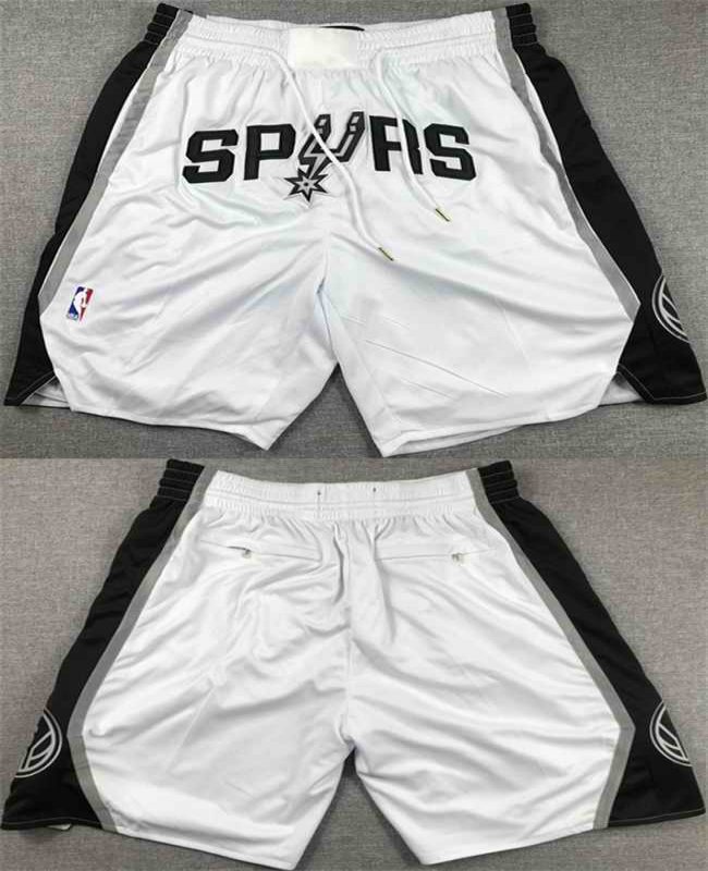 Men's San Antonio Spurs White Shorts (Run Small)