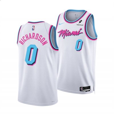 Men's Miami Heat #0 Josh Richardson White 2024/25 City Edition Stitched Basketball Jersey