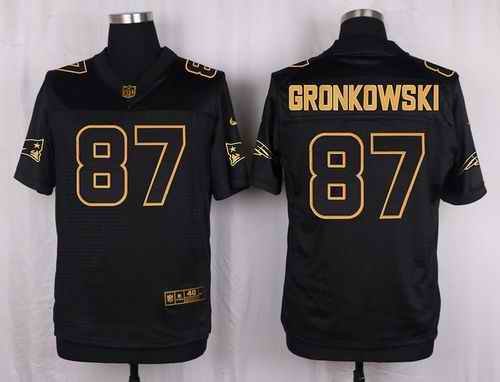 Nike Patriots #87 Rob Gronkowski Black Men's Stitched NFL Elite Pro Line Gold Collection Jersey