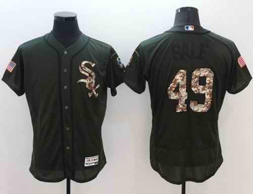 White Sox #49 Chris Sale Green Flexbase Authentic Collection Salute to Service Stitched MLB Jersey