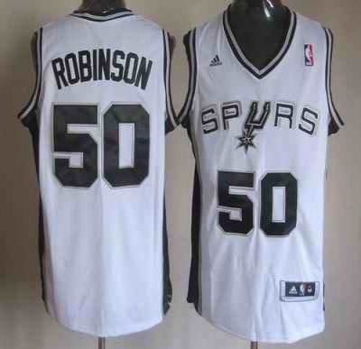 Revolution 30 Spurs #50 David Robinson White Stitched NBA Jersey