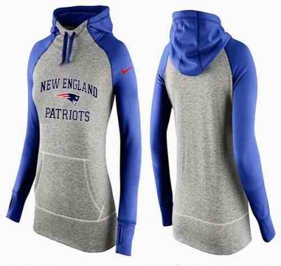 Women's Nike New England Patriots Performance Hoodie Grey & Blue