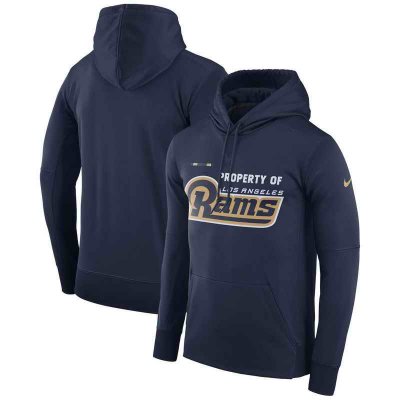 Men's Los Angeles Rams Nike Navy Sideline Property Of Performance Pullover Hoodie