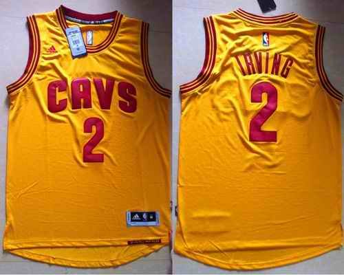 Cavaliers #2 Kyrie Irving Yellow Alternate Stitched NBA Jersey