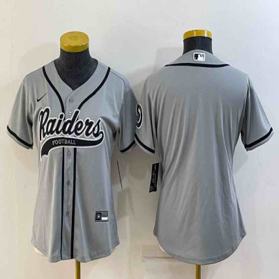 Youth Las Vegas Raiders Blank Grey With Patch Cool Base Stitched Baseball Jersey