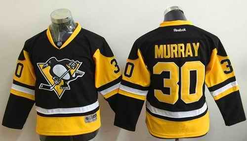 Penguins #30 Matt Murray Black Alternate Stitched Youth NHL Jersey