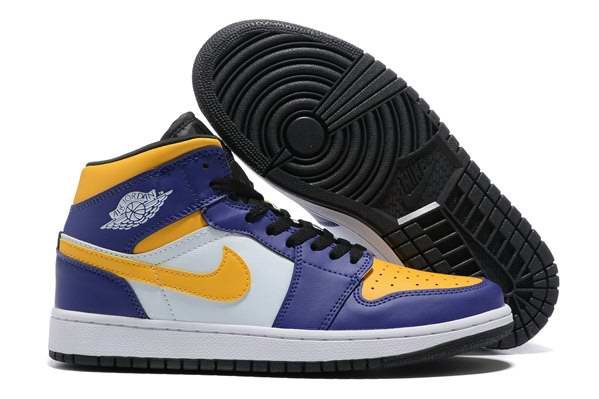 Men's Running Weapon Air Jordan 1 Purple Yellow Shoes 0351