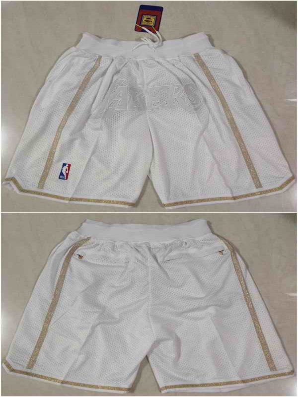 Men's Los Angeles Lakers White MVP Shorts (Run Small)