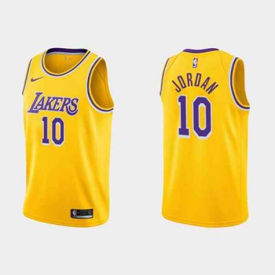 Men's Los Angeles Lakers #10 Deandre Jordan Yellow Stitched Jersey