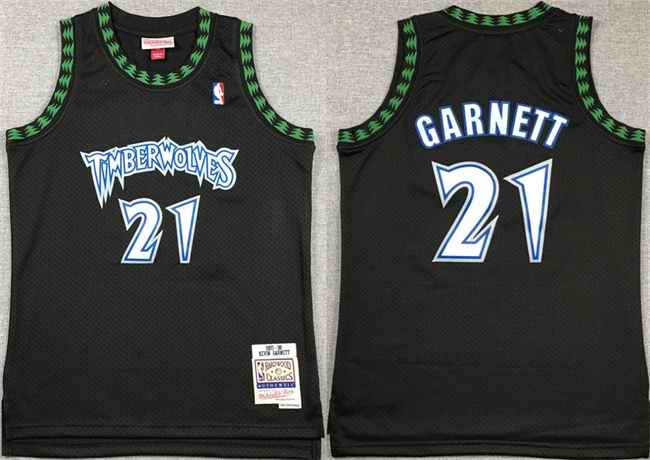 Youth Minnesota Timberwolves #21 Kevin Garnett Black Stitched Jersey