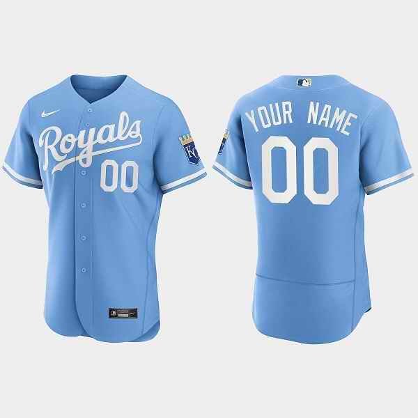 Men's Kansas City Royals ACTIVE PLAYER Custom Light Blue Flex Base Stitched Jersey