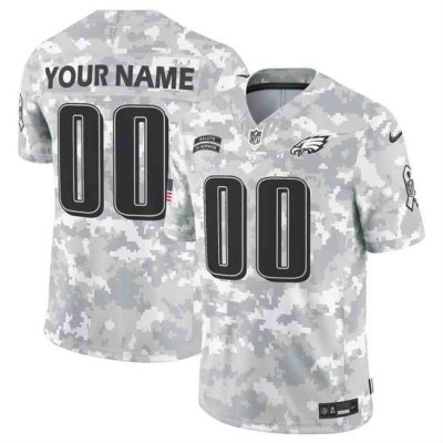 Men's Philadelphia Eagles Active Player Custom 2024 F.U.S.E Arctic Camo Salute to Service Limited Stitched Football Jersey