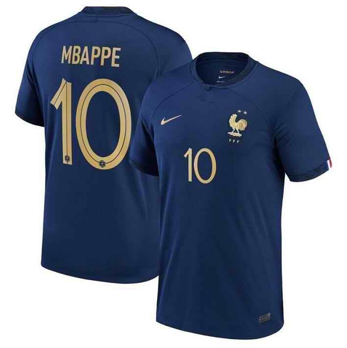 Youth France #10 Mbapp' Navy Home Soccer Jersey