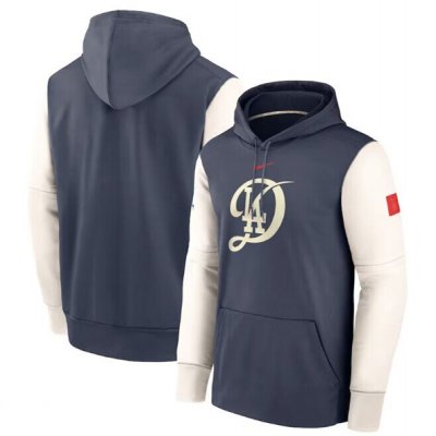 Men's Los Angeles Dodgers Navy 2024 City Connect Practice Performance Pullover Hoodie