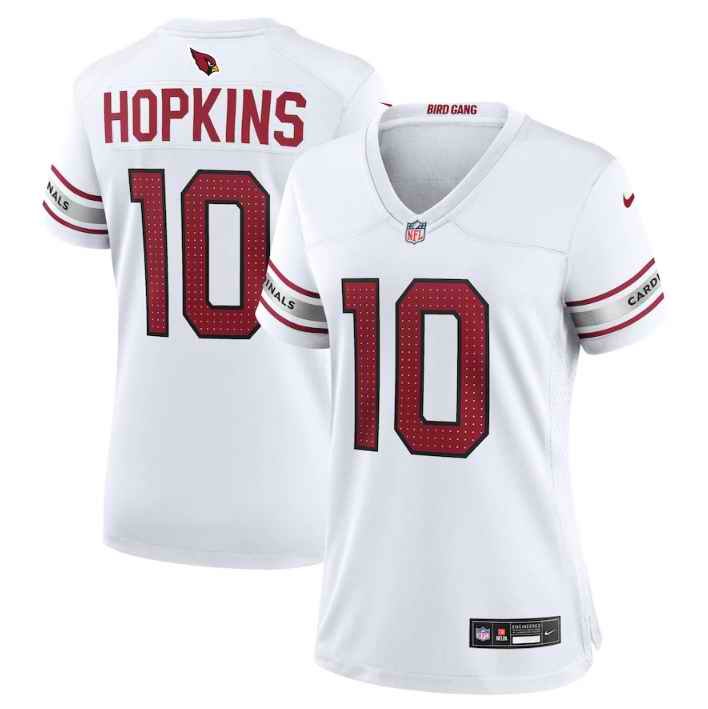 Women's Arizona Cardinals #10 DeAndre Hopkins New White Stitched Game Jersey(Run Small)