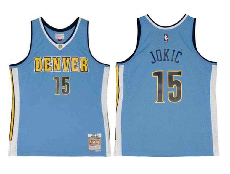 Men's Denver Nuggets #15 Nikola Jokic Purple Stitched Basketball Jersey