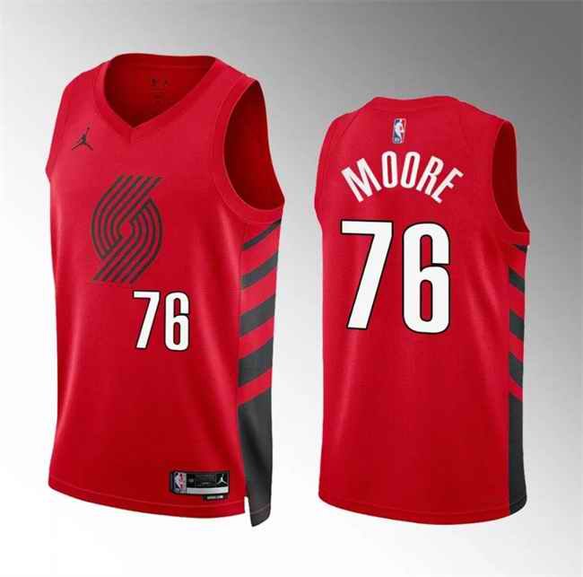 Men's Portland Trail Blazers #76 Taze Moore Red Statement Edition Stitched Basketball Jersey