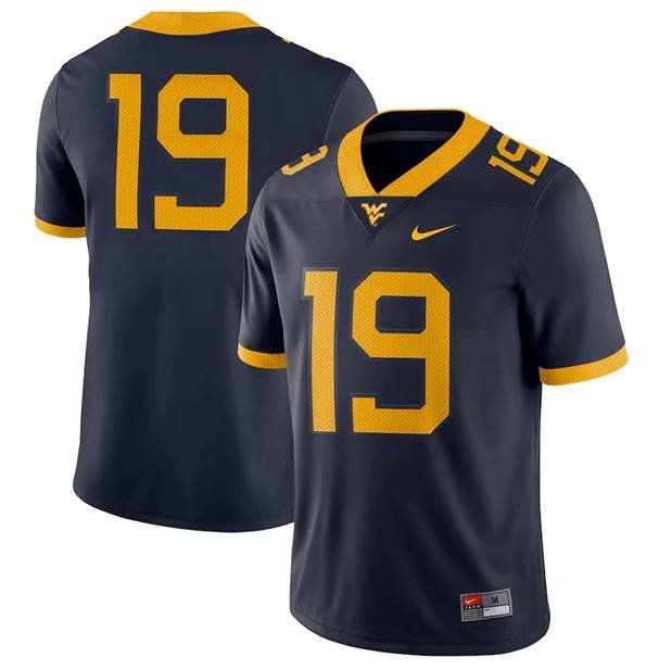 Men's West Virginia Mountaineers Customized Navy Stitched Jersey