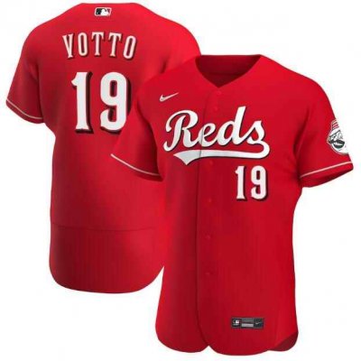 Men's Cincinnati Reds #19 Joey Votto Red Flex Base Stitched Jersey