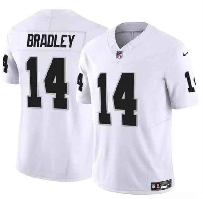 Men's Las Vegas Raiders #14 Carter Bradley White F.U.S.E Vapor Stitched Football Jersey