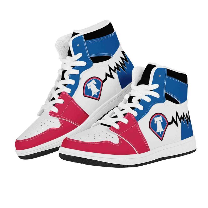 Women's Philadelphia Phillies High Top Leather AJ1 Sneakers 001