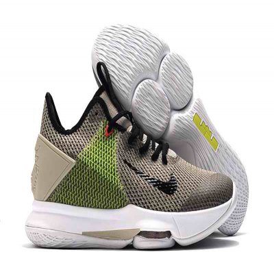 Men's Running weapon LeBron James Witness 4 Grey/Green/White Shoes 065