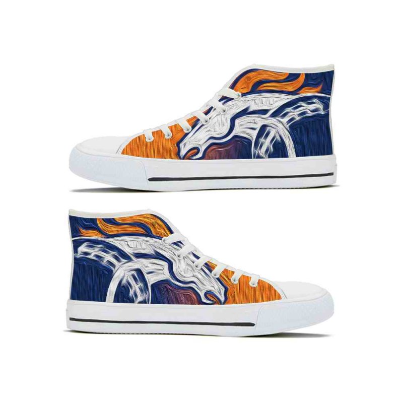 Men's Denver Broncos High Top Canvas Sneakers 001