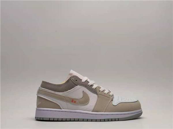 Women's Running Weapon Air Jordan 1 Low White/Grey Shoes 0198