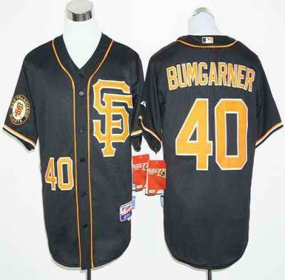 Giants #40 Madison Bumgarner Black 2016 Cool Base Stitched MLB Jersey