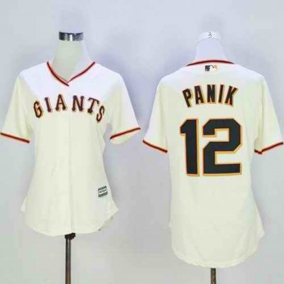 Giants #12 Joe Panik Cream Women's Home Stitched MLB Jersey