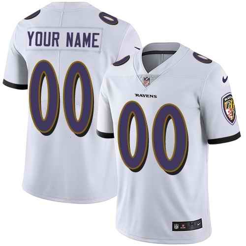 Youth Baltimore Ravens ACTIVE PLAYER Custom White Vapor Untouchable Limited Stitched Jersey