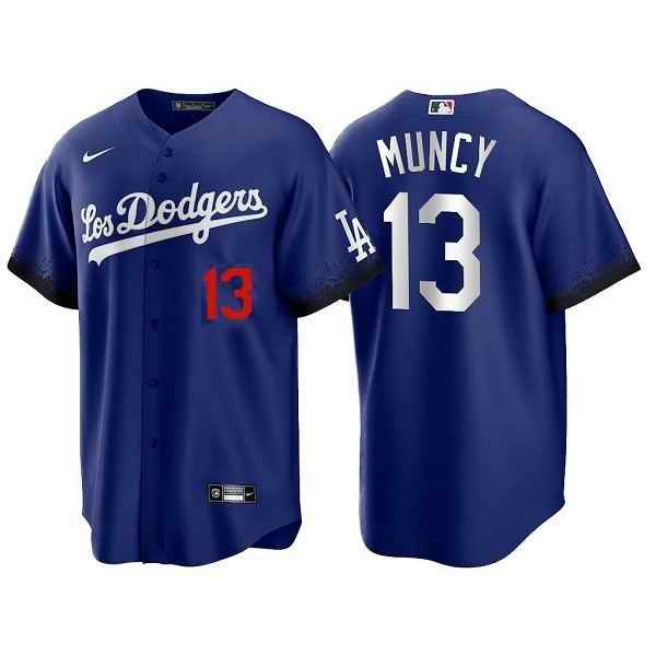 Youth Los Angeles Dodgers #13 Max Muncy 2021 Royal City Connect Cool Base Stitched Baseball Jersey