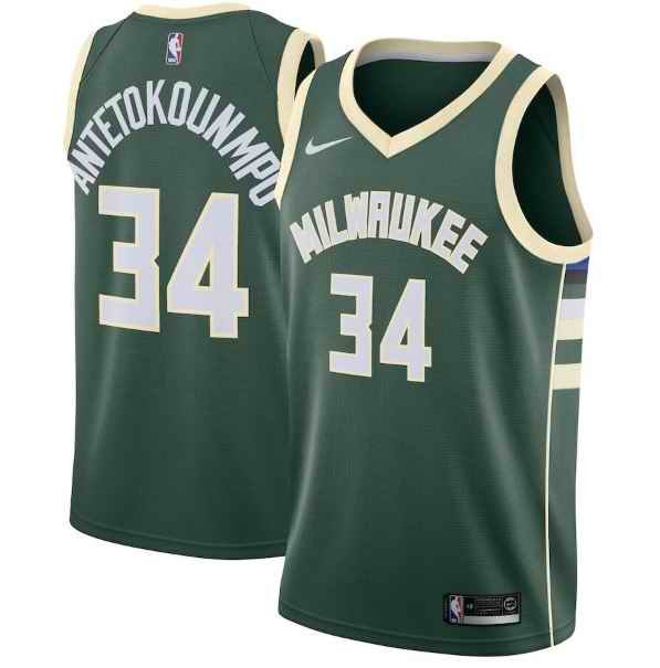 Youth Milwaukee Bucks #34 Giannis Antetokounmpo Green Stitched Basketball Jersey