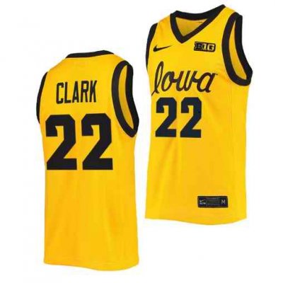 Youth Iowa Hawkeyes #22 Caitlin Clark Yellow College Stitched Basketball Jersey