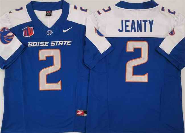 Men's Boise State Broncos #2 Ashton Jeanty Blue/White 2024 F.U.S.E. Vapor Limited Stitched Football Jersey