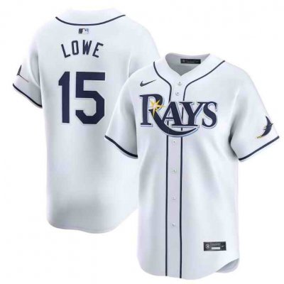 Men's Tampa Bay Rays #15 Josh Lowe White Home Limited  Stitched Baseball Jersey