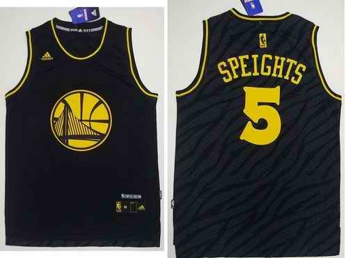 Warriors #5 Marreese Speights Black Precious Metals Fashion Stitched NBA Jersey