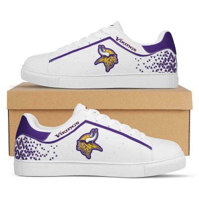 Women's Minnesota Vikings Low Top Leather Sneakers 002