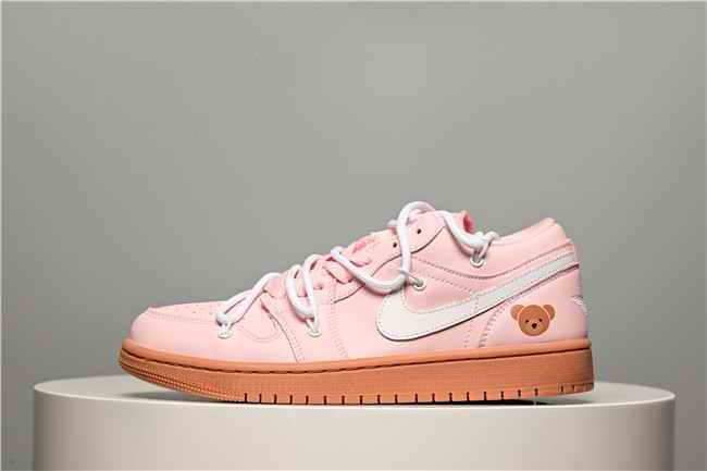 Men's Running Weapon Air Jordan 1 Low Pink Shoes 0521