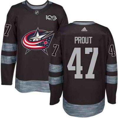 Blue Jackets #47 Dalton Prout Black 1917-2017 100th Anniversary Stitched NHL Jersey