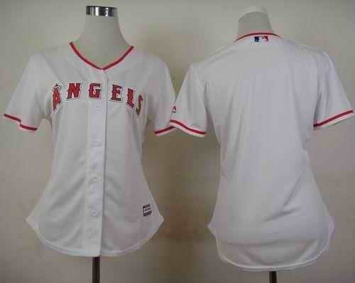 Angels Blank White Women's Home Stitched MLB Jersey