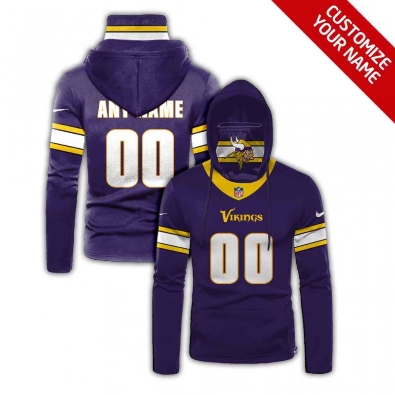 Men's Minnesota Vikings 2020 Purple Customize Hoodie Mask