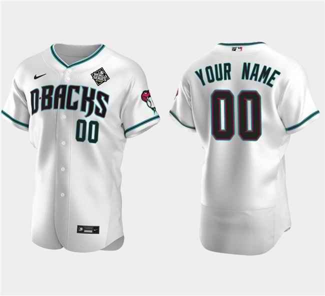 Men's Arizona Diamondbacks Actve Player Custom White 2023 World Series Flex Base Stitched Jersey